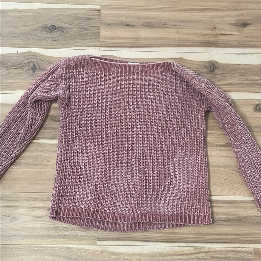 Elegant Mauve Knit Sweater